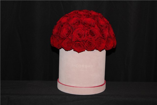Small red roses · pink base