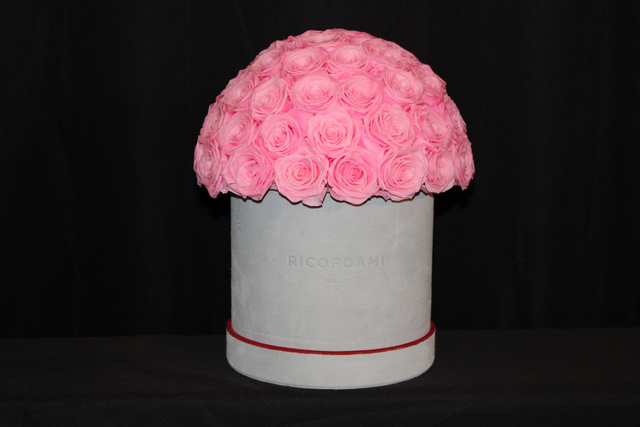 Small pink roses · light blue base