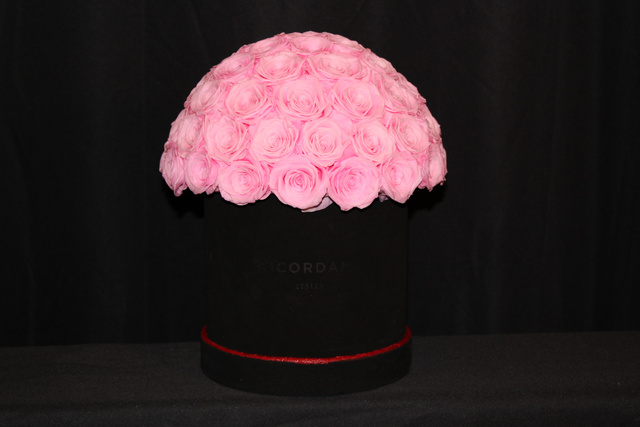 Small pink roses · black base