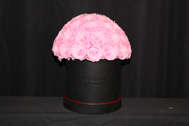 Small pink roses · black base